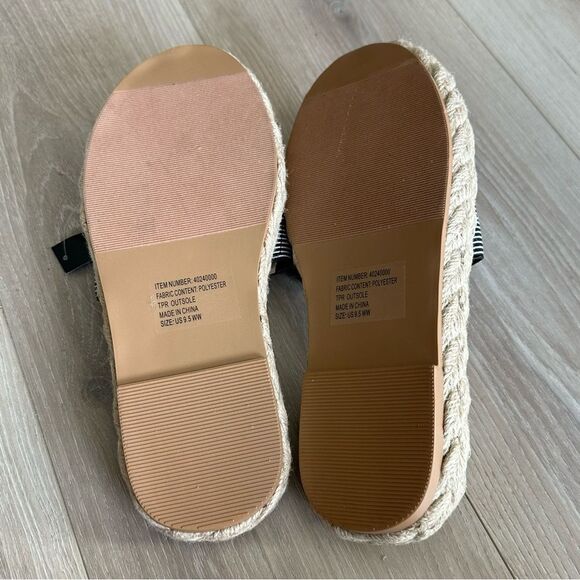 NWT! Torrid Single Band Espadrille Platform Slide Women Sz 9.5 Black & White - Picture 7 of 9